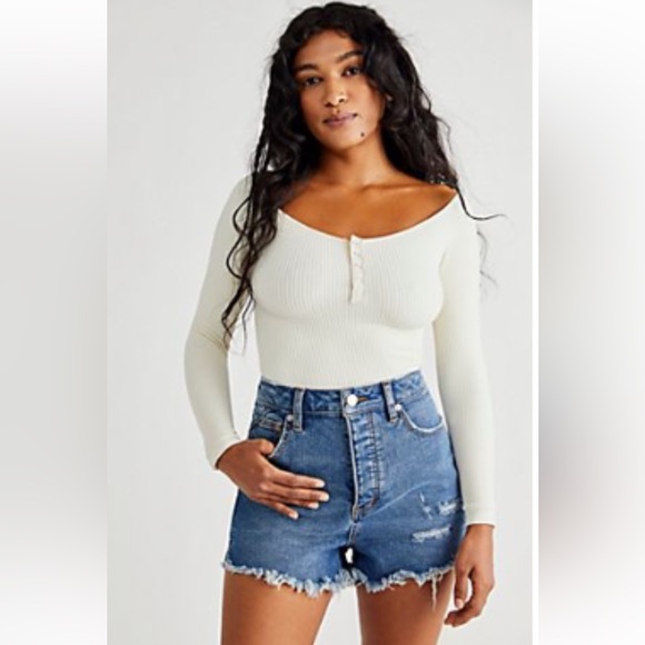 Free People CRVY vintage high rise shorts - Picture 2 of 5